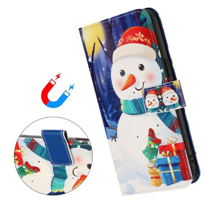 OEM - Samsung Galaxy S26 Ultra Fodral Konstläder Julmönster - Vit