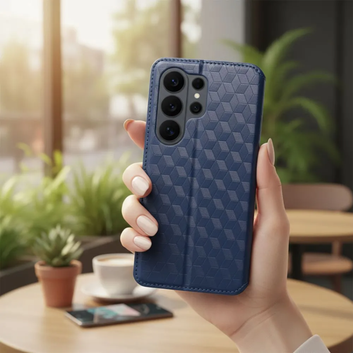A-One Brand - Plånboksfodral För Galaxy S26 Plus Cubic - Blå