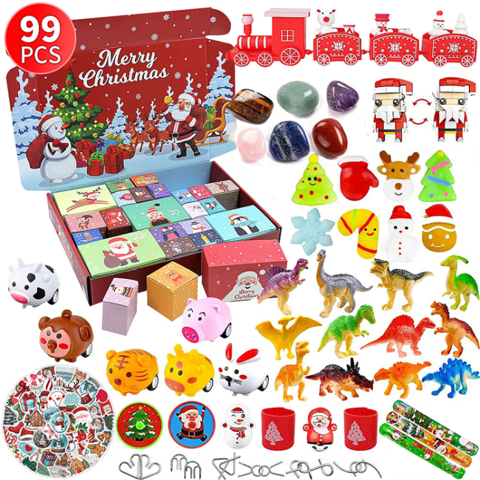 Adventskalender - Adventskalender Barn 2024 med 99 Roliga Leksaker och överraskningar