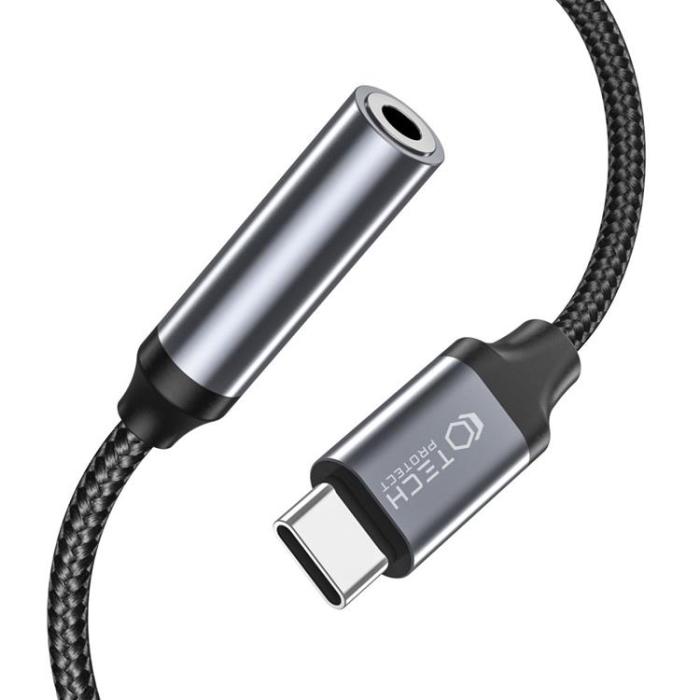 Tech-Protect - Tech-Protect USB-C To Mini Jack (3.5mm) Adapter - Svart