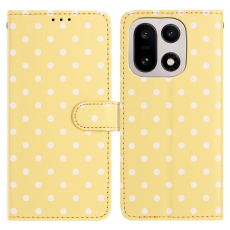 A-One Brand - OnePlus 15 5G Plånboksfodral Polka Dot Pattern Läder - Gul