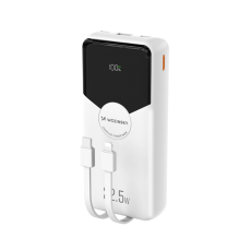 Wozinsky - Wozinsky Powerbank 20000mAh 22.5W PD20W med Inbyggda kablar - Vit