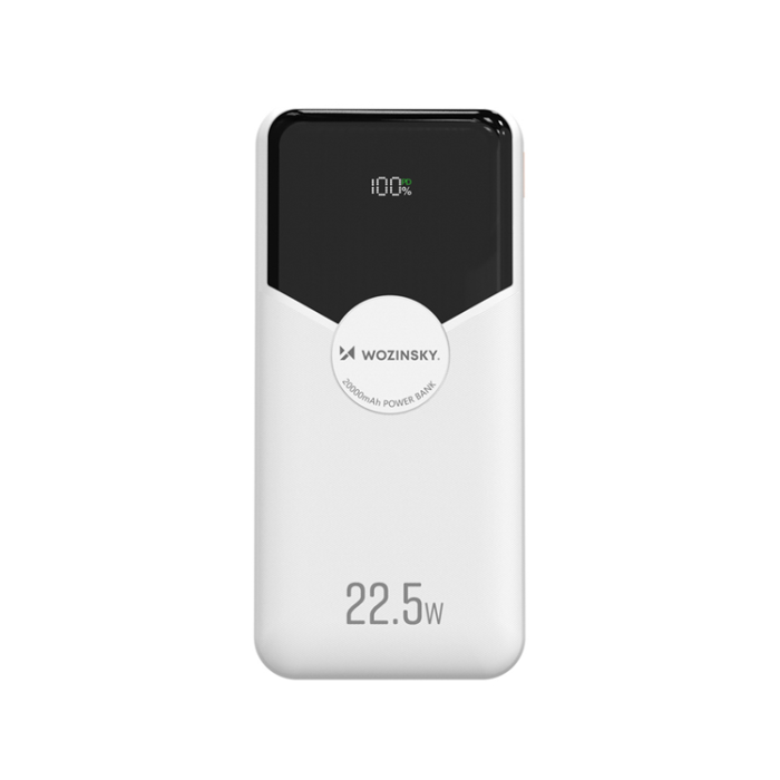 Wozinsky - Wozinsky Powerbank 20000mAh 22.5W PD20W med Inbyggda kablar - Vit