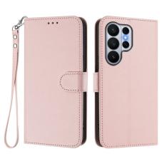 OEM - Samsung Galaxy S26 Ultra Pl&aring;nboksfodral Konstl&auml;der St&auml;ll - Rosa