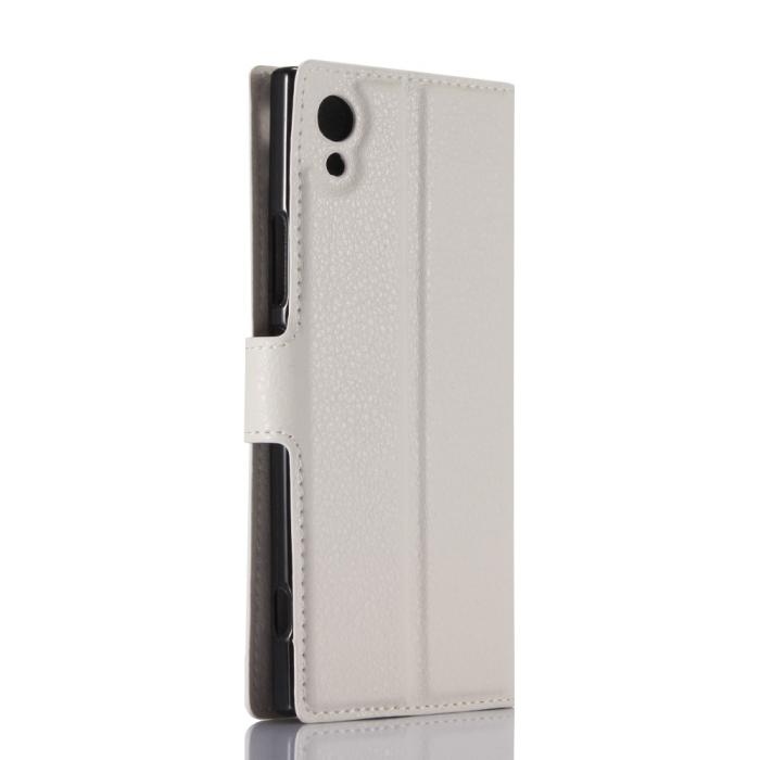 UTGATT5 - Litchi Plånboksfodral till Sony Xperia XA1 - Vit