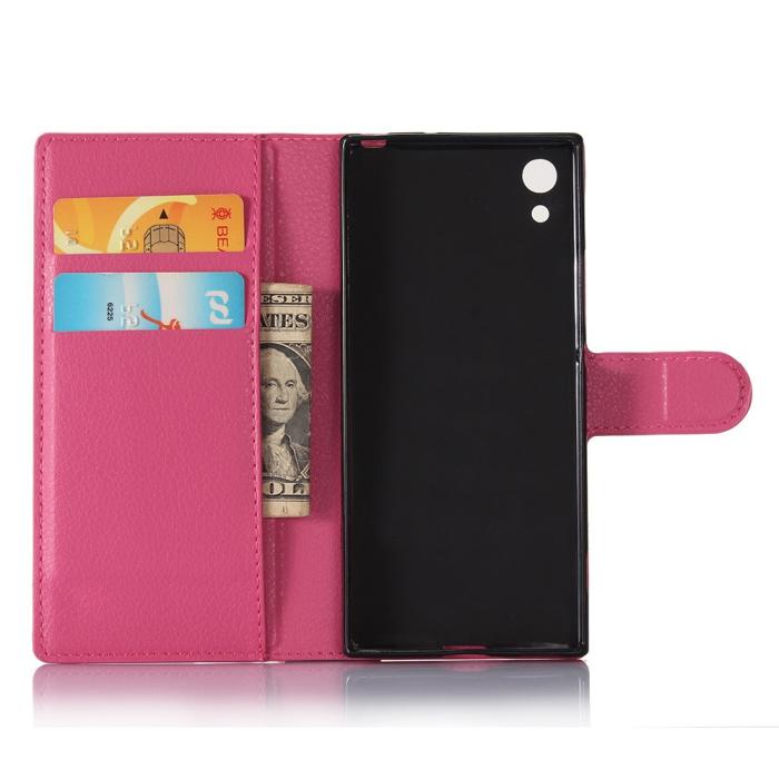 OEM - Litchi Plånboksfodral till Sony Xperia XA1 - Magenta