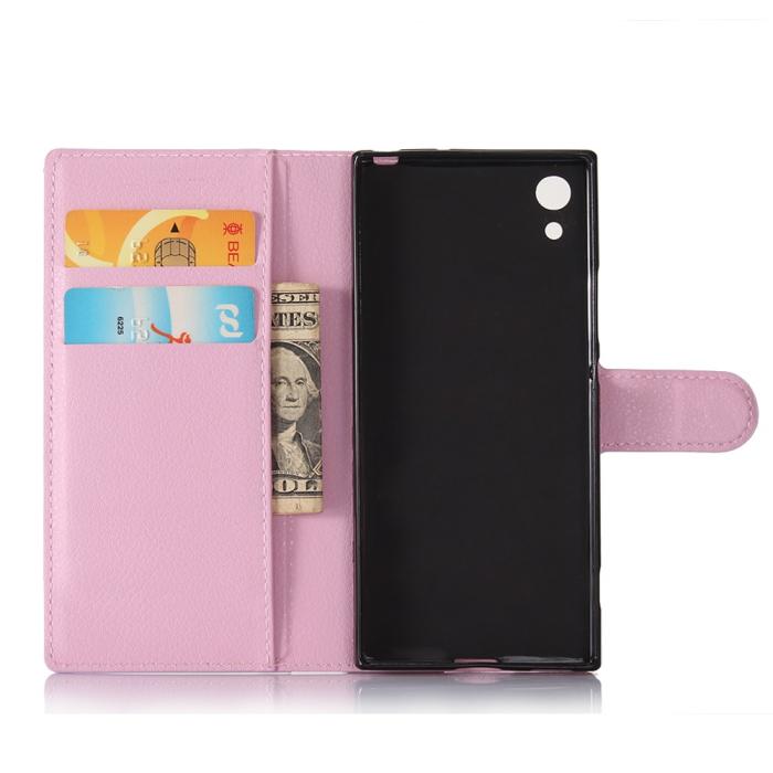 OEM - Litchi Plånboksfodral till Sony Xperia XA1 - Rosa