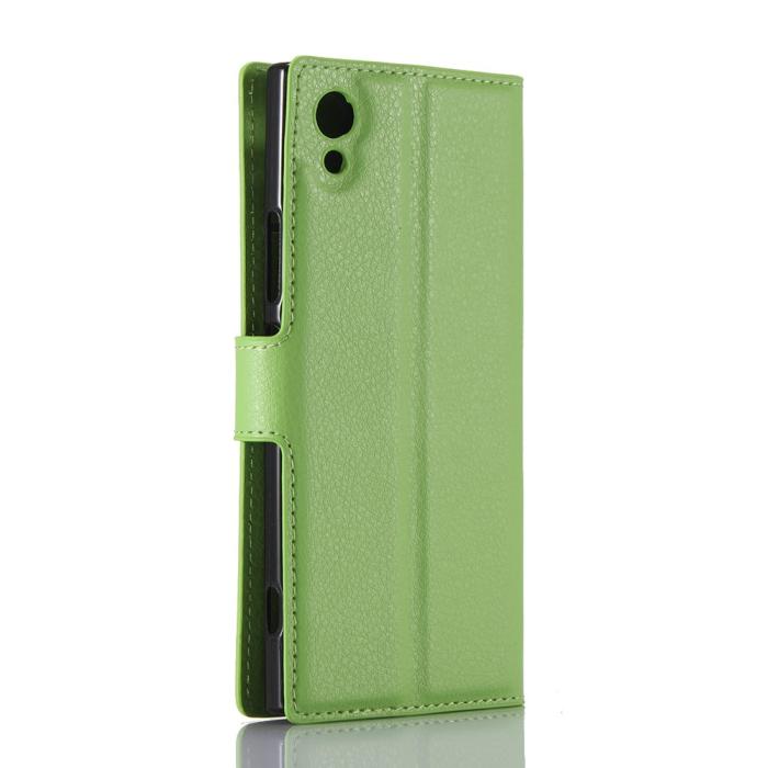 UTGATT5 - Litchi Plånboksfodral till Sony Xperia XA1 - Grön