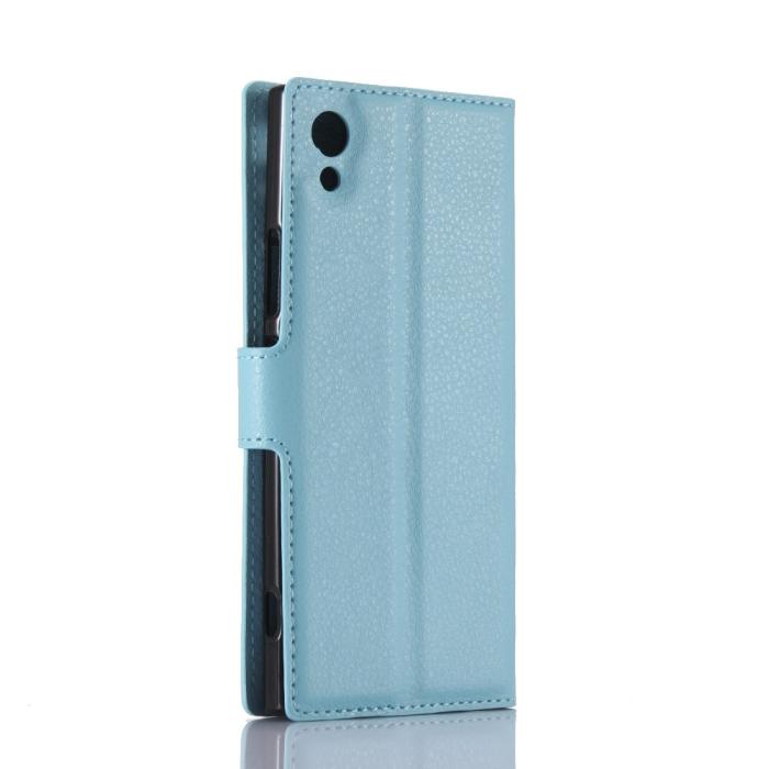 A-One Brand - Litchi Plånboksfodral till Sony Xperia XA1 - Blå