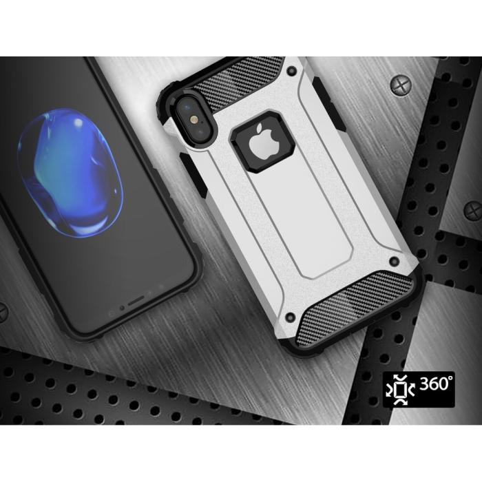 UTGATT4 - Hybrid Armor Mobilskal till iPhone XS / X - Silver