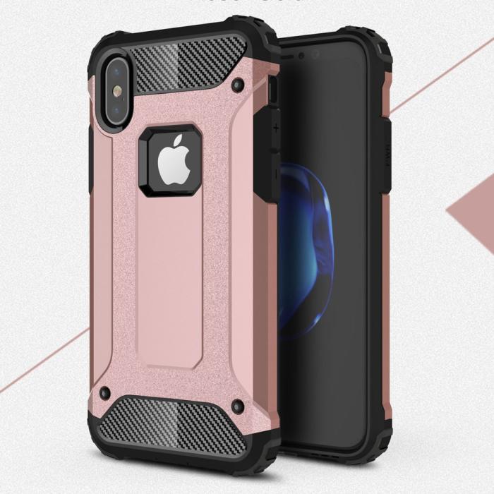 UTGATT - Hybrid Armor Mobilskal till Apple iPhone XS / X - Rose Gold