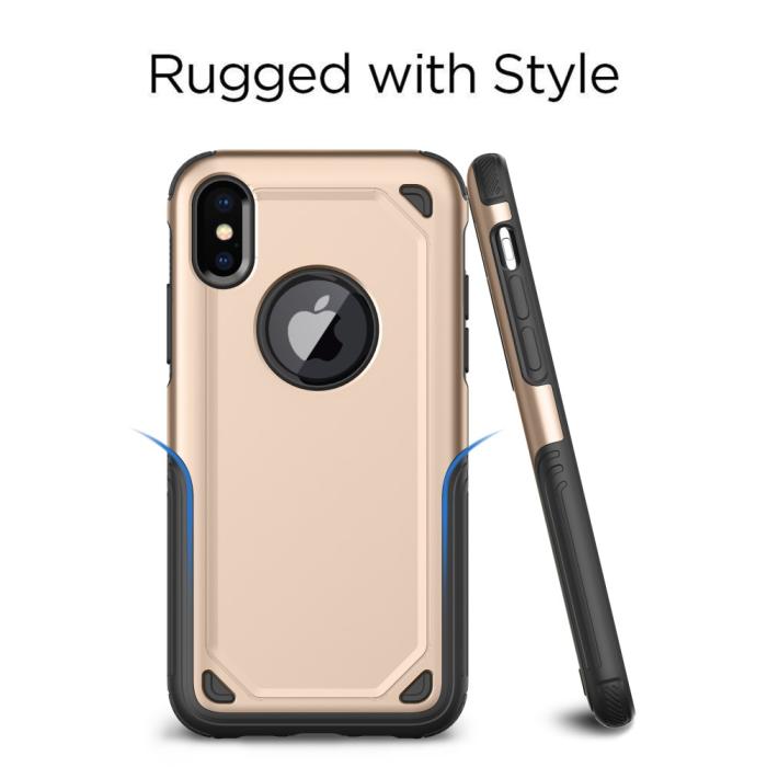 A-One Brand - Rugged Armor Skal till Apple iPhone XS / X - Gold