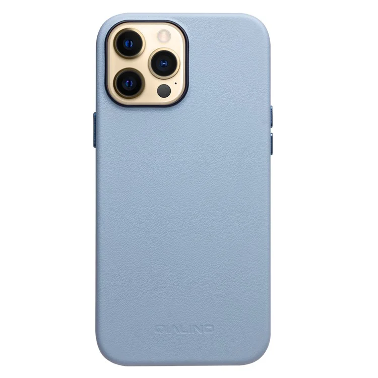 QIALINO iPhone 13 Pro Max Mobilskal MagSafe Äkta Läder - Blå | 2353 | AlltMobil