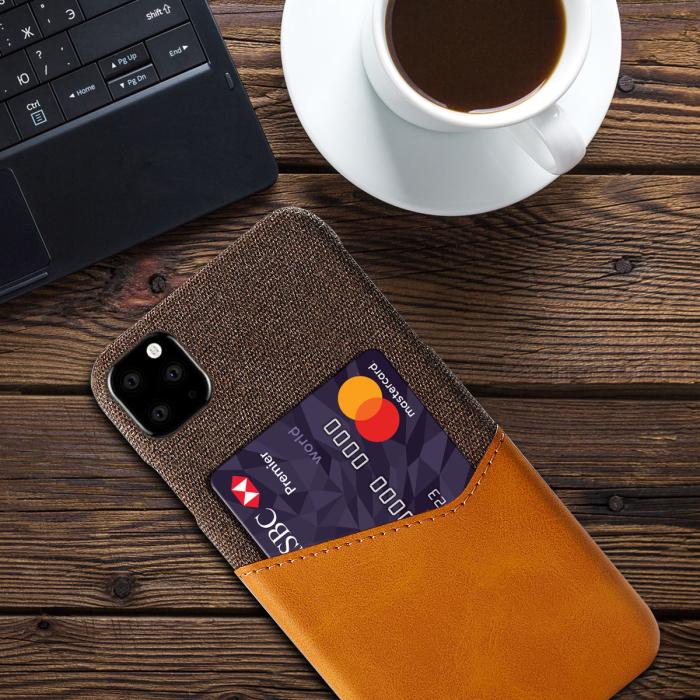 OEM - Mobilskal med korthållare till iPhone 11 Pro - Brun
