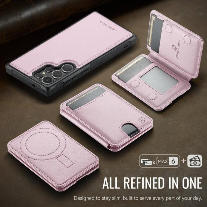 OEM - JEEHOOD Samsung Galaxy S23 Ultra Fodral KonstLäder - Rosa