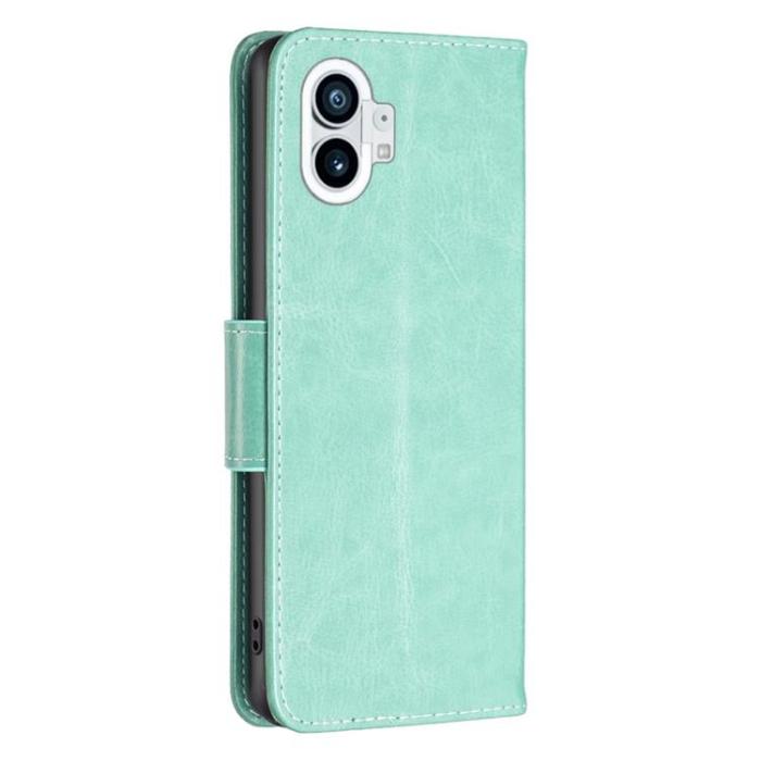 A-One Brand - Nothing Phone 1 Plånboksfodral Butterfly Imprinted - Grön