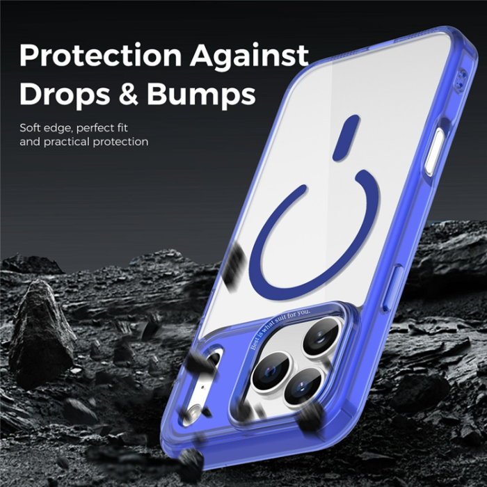A-One Brand - iPhone 17 Pro Max Mobilskal MagSafe Transparent TPU+PC - Sapphire