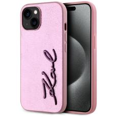 KARL LAGERFELD - Karl Lagerfeld Mobilskal till iPhone 15 MagSafe Wrinkled Metal Signature
