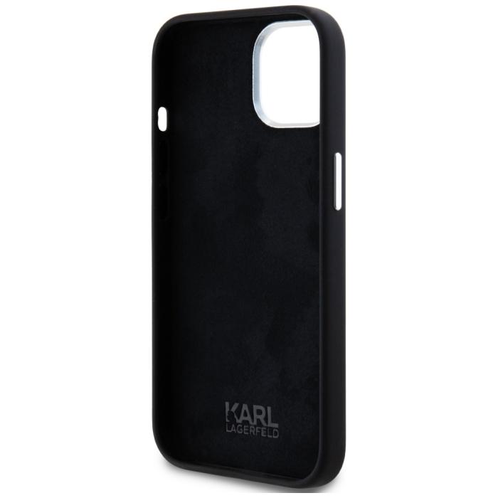 KARL LAGERFELD - Karl Lagerfeld Mobilskal till iPhone 15 MagSafe Silicone Metal Script Logo