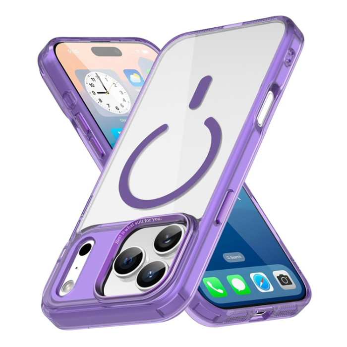 A-One Brand - iPhone 17 Pro Max Mobilskal MagSafe Transparent TPU+PC - Lila