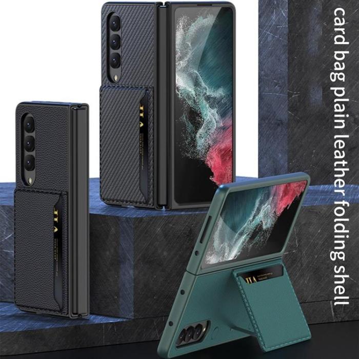 GKK - GKK Galaxy Z Fold 4 Skal Korthållare Kickstand - Svart