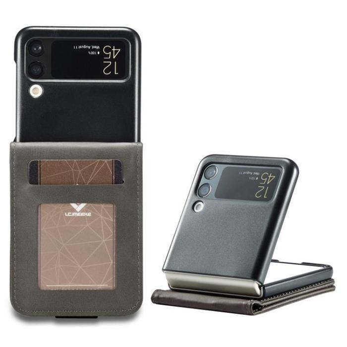 UTGATT1 - LC.IMEEKE Galaxy Z Flip 4 Plånboksfodral PU-Läder - Grå