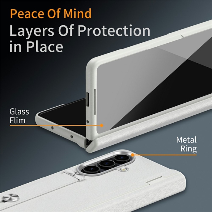 A-One Brand - Galaxy Z Fold 7 Mobilskal Kickstand Hard PC Anti-Drop - Vit