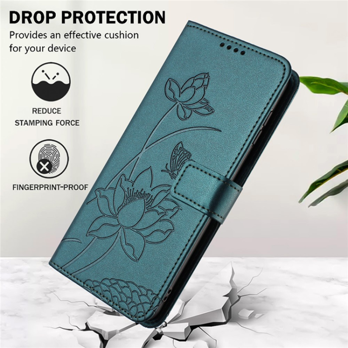 A-One Brand - Sony Xperia 10 VII Plånboksfodral Lotus Imprint - Mörkgrön