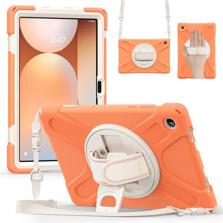 Galaxy Tab A11 Plus Mobilskal Kickstand Silikon Axelrem (Coral Orange) | 2353 | AlltMobil