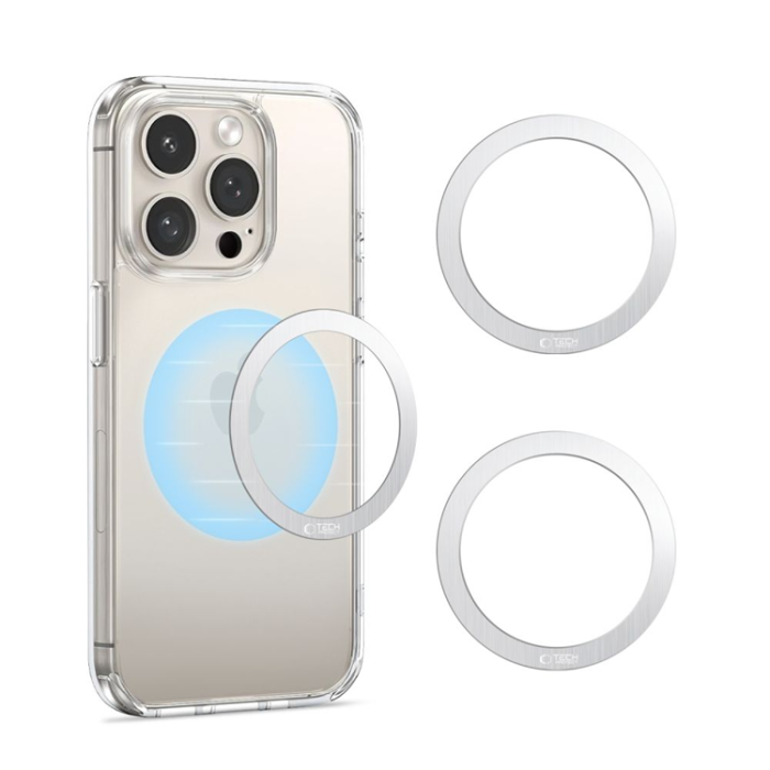 Tech-Protect - 2in1 Tech Protect MagSafe Magnetisk Ring - Silver