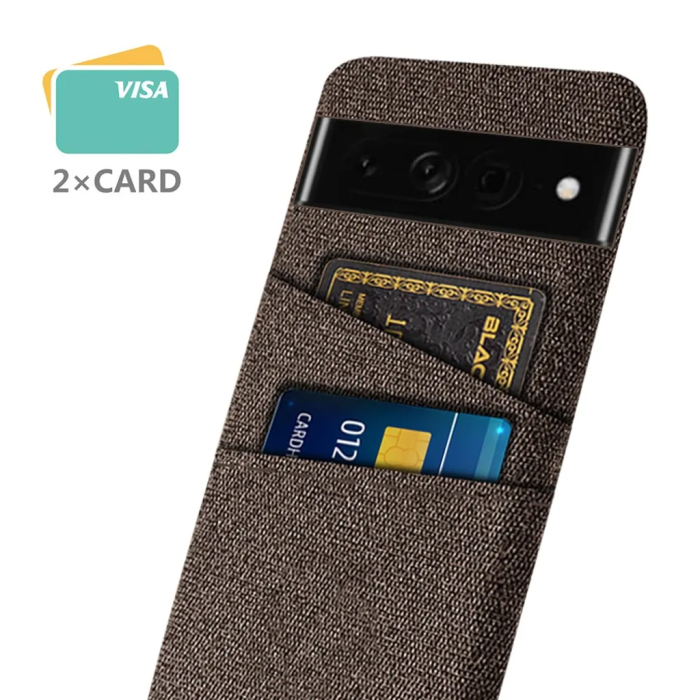 Taltech - Google Pixel 7 Pro Mobilskal Korthållare - Brun