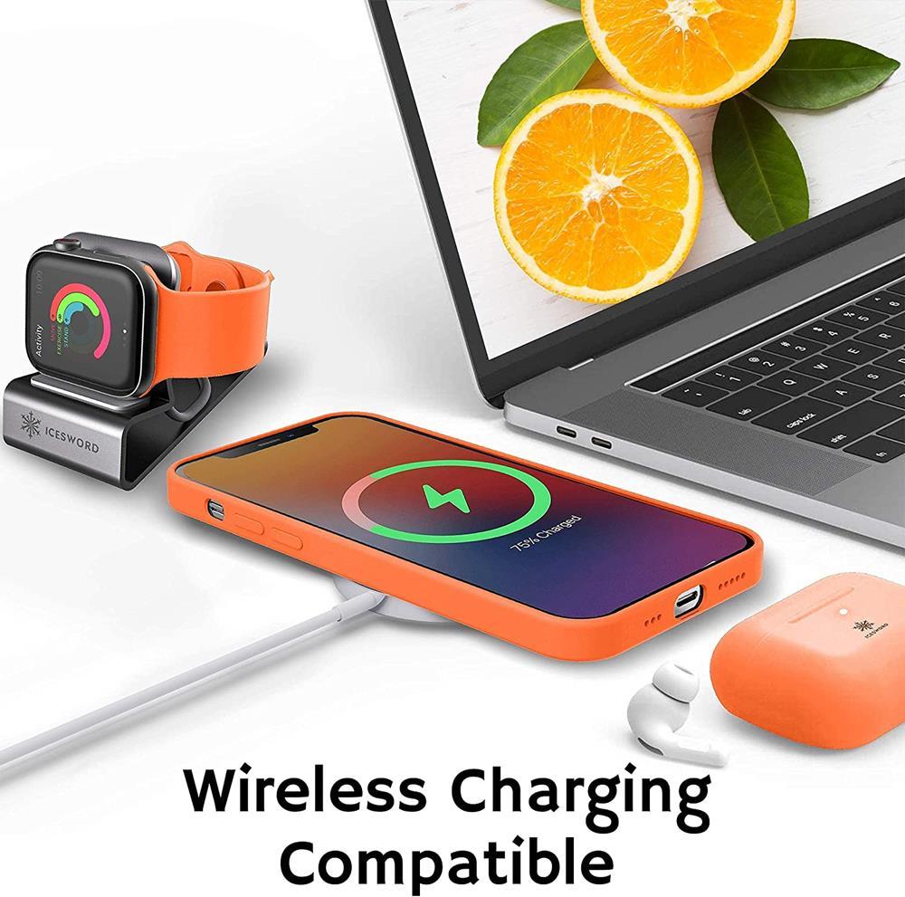 iPhone 14 Plus Skal Magsafe Silicone Ultra Slim - Orange | 2353 | AlltMobil