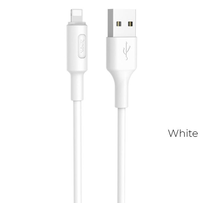 Hoco - HOCO USB-A to Lightning Kabel 2A X25 1m - Vit