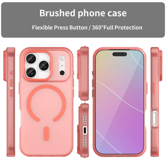 A-One Brand - iPhone 17 Pro Mobilskal MagSafe Matte Translucent - Röd