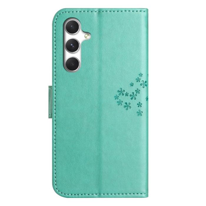 OEM - Samsung Galaxy A57 Plånboksfodral Konstläder Uggla Träd - Cyan