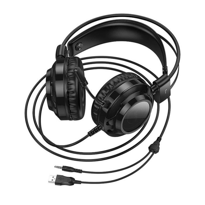 Hoco - Hoco On-Ear Gaming Hörlurar USB-A/Jack 3.5mm - Svart