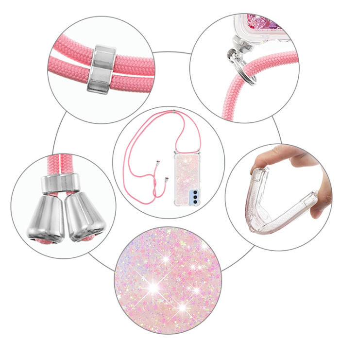 A-One Brand - Galaxy A17 / A26 Mobilskal med Snodd - Rosa / Pentagrams