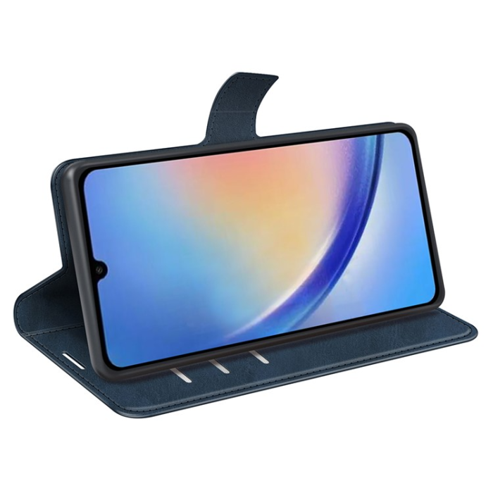 A-One Brand - Galaxy A34 5G Plånboksfodral Calf Flip Folio - Blå