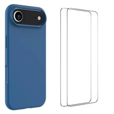WANLONFENG - WANLONFENG iPhone 17 Air Mobilskal Med 2st Härdat Glas - Blå