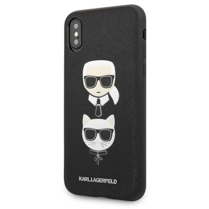 KARL LAGERFELD - Karl Lagerfeld iPhone X/XS Skal Saffiano Ikonik Karl & Choupette Head
