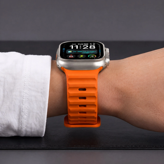 Tech-Protect - Tech-Protect Armband För Apple Watch (44/45/46/49mm) Silikon Line - Orange