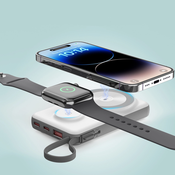 Choetech - Choetech MagSafe Powerbank 10000mAh med Trådlös Laddare för Apple Watch/iPhone