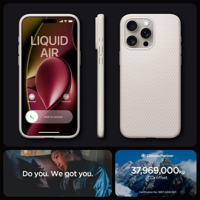 UTGATT - Spigen iPhone 15 Pro Max Mobilskal Liquid Air - Natural Titanium
