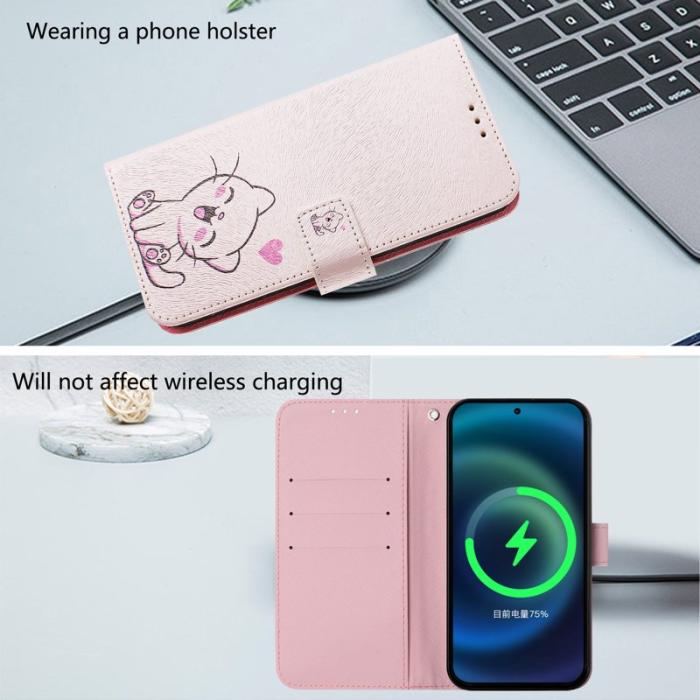 OEM - Samsung Galaxy A35 5G Fodral Mönstertryck Konstläder - Söt Katt