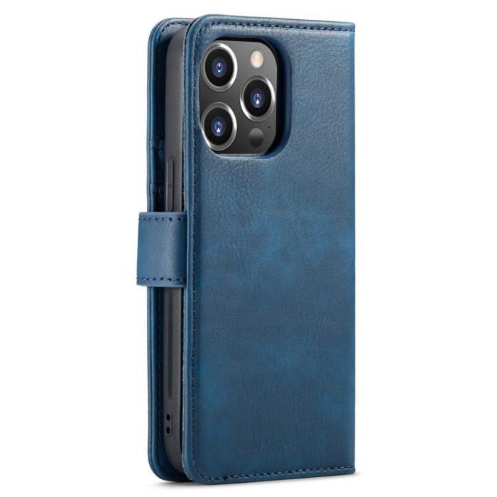 DG.MING - DG.MING iPhone 15 Pro Max Plånboksfodral Äkta Läder 2in1 - Blå