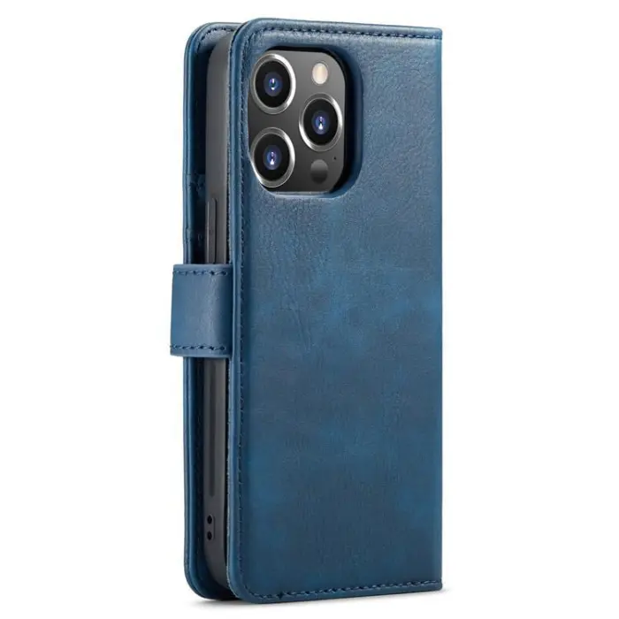 DG.MING - DG.MING iPhone 15 Pro Max Plånboksfodral Äkta Läder 2in1 - Blå