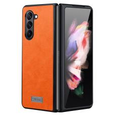 SULADA - SULADA Mobilskal till Galaxy Z Fold5 5G PU L&auml;der Orange