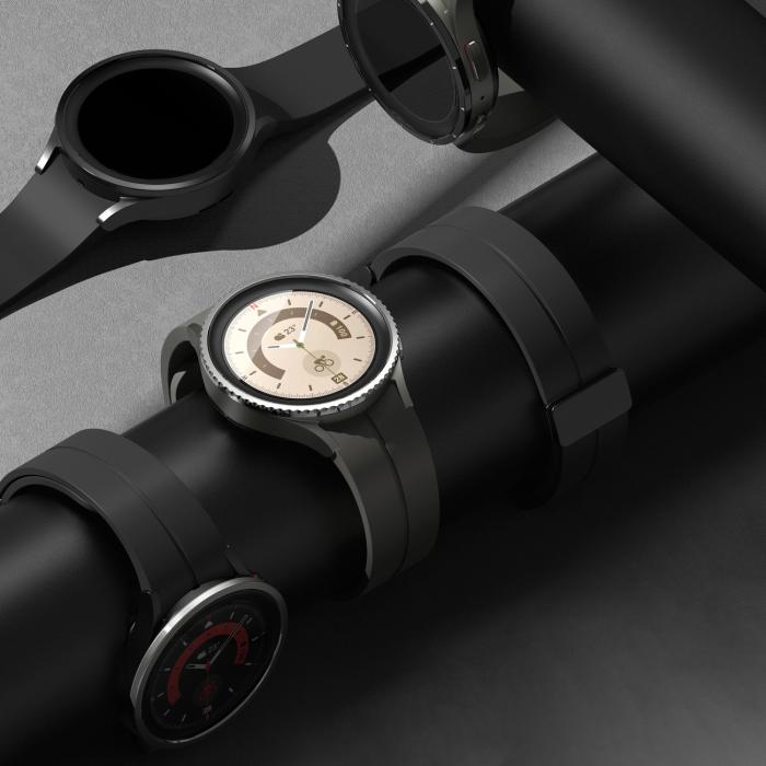 UTGATT5 - Ringke Galaxy Watch 5 Pro (45mm) Skal Bezel Styling Overlay - Silver