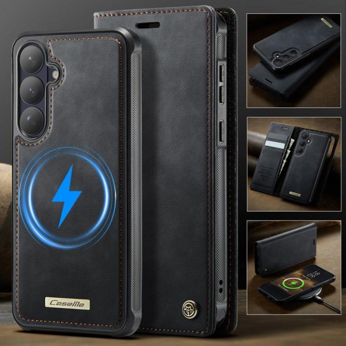 Caseme - CaseMe Plånboksfodral för Samsung Galaxy S26 Magnetiskt Konstläder RFID - Svart