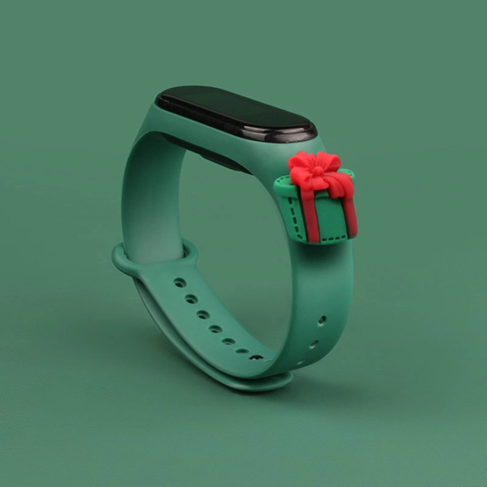 OEM - Xiaomi Mi Smart Band 5/6 Silikon Strap Xmas Gift - Mörkgrön